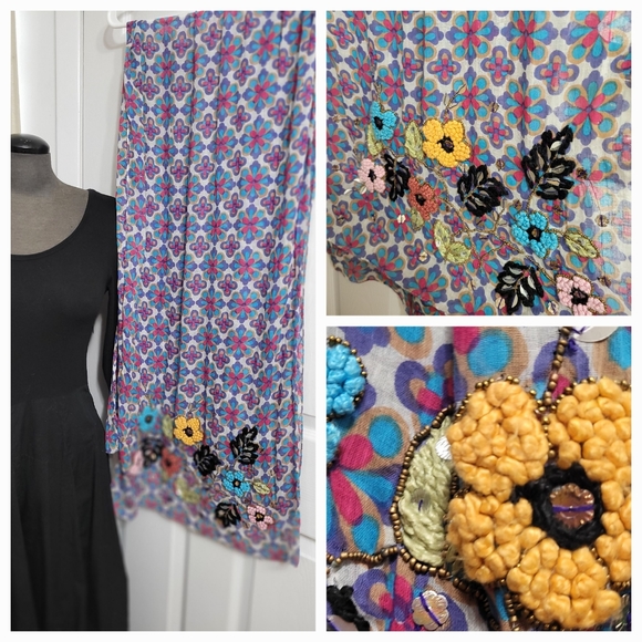 Embroidered Summer Scarf - Picture 9 of 9